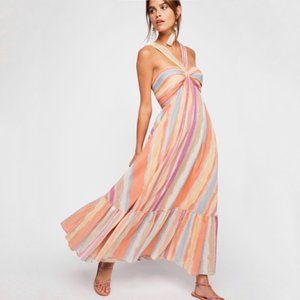 Free People Tropical Sunrise Bandeau Maxi Dress 8